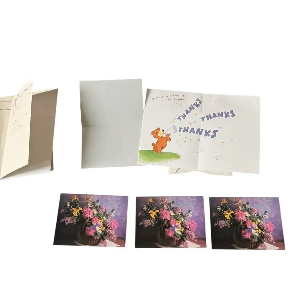 Lot‎ Vintage Thank You and Blank Note Cards Mixed Designs Assorted Envelopes